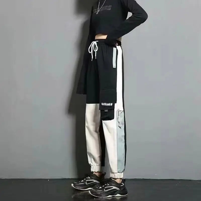 Damen Jogger Cargo Hose Lose Techwear Jogginghose Fashion Punk