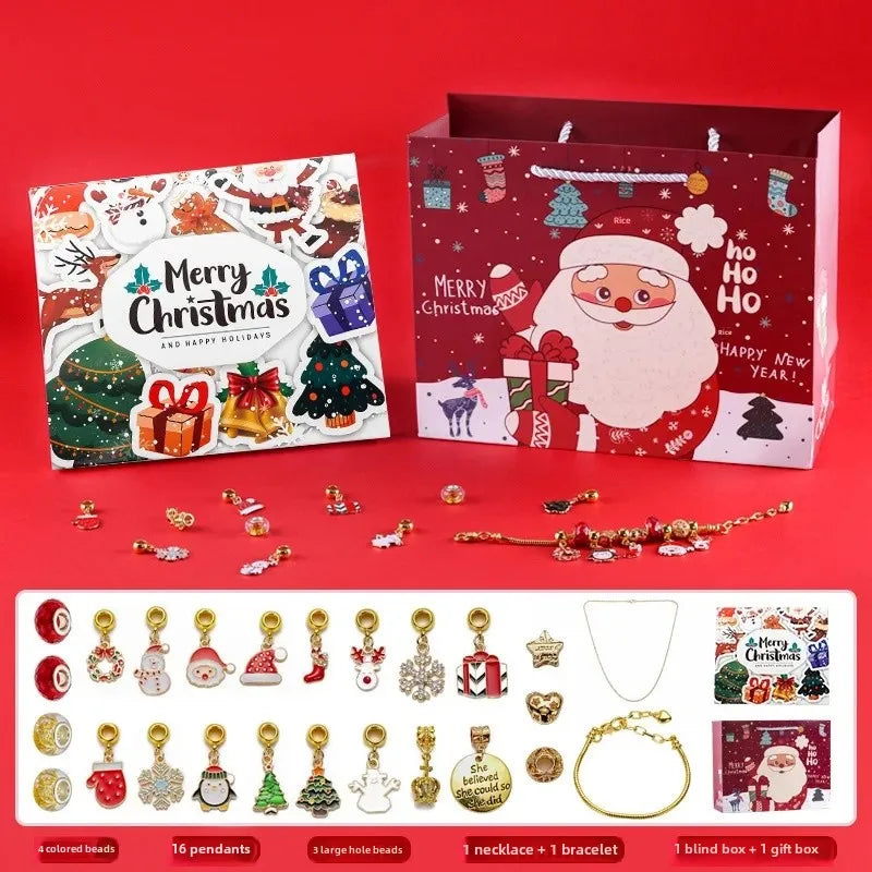 Christmas decorations Advent calendar 24-day countdown to the Christmas calendar Trendy jewelry set