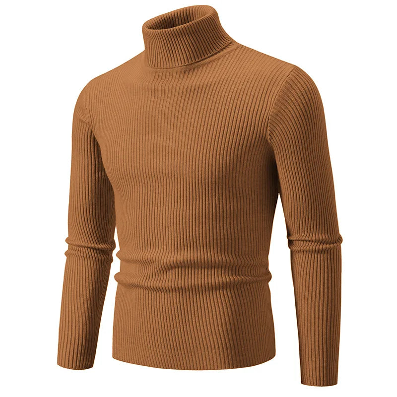 Herren Rollkragenpullover lässiger All-Match Strickpullover