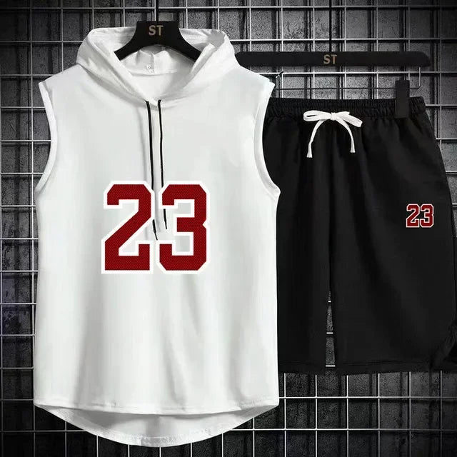 Zweiteiliges lässiges Sommer T-Shirt + Shorts Set für Herren Sportanzug
