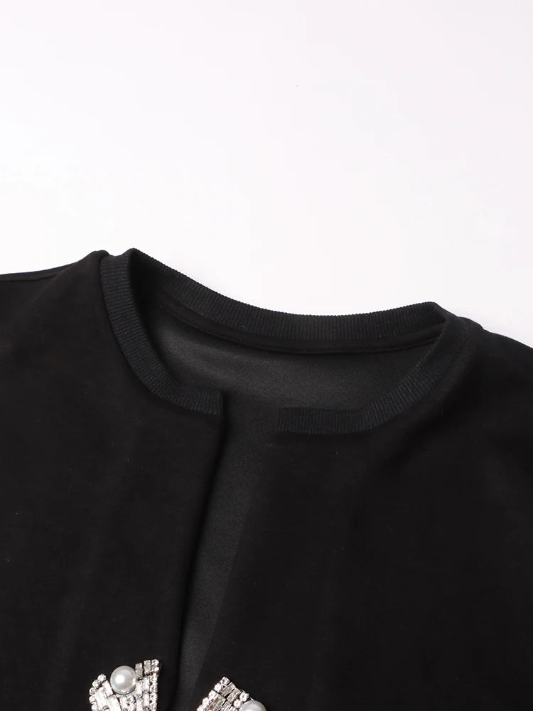 Women's Split Patchwork Diamonds Crop Top Shirt