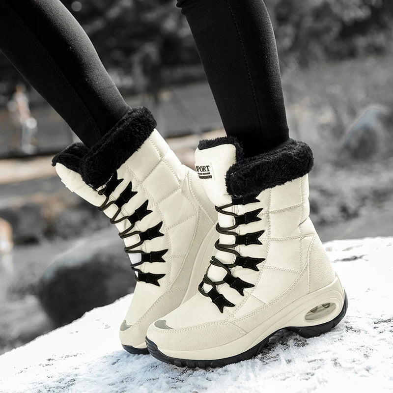 Damen Winter Schneestiefel Boots mit warmen Plüsch