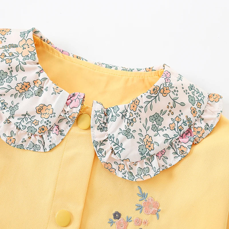 Little Maven Baby Mädchen niedlichen Umlegekragen Jacke Stickerei Blume