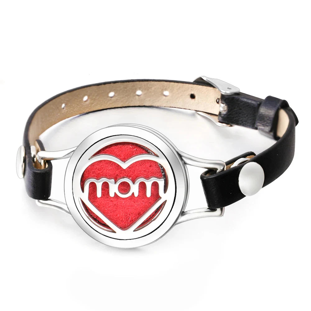 Duftarmband Ätherisches Öl Parfüm Diffusor Medaillons Leder Armband
