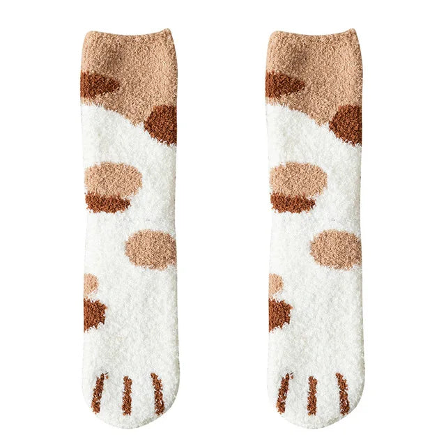 Plüsch Damen Socken Winter niedlichen Katzen Pfote Cartoon Baumwolle super weich