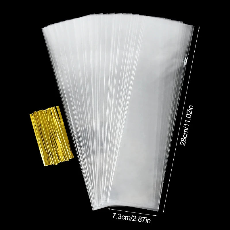 Klare Lange Süßigkeiten Zellophan Tüten Kekse Lollipop Plastiktüten