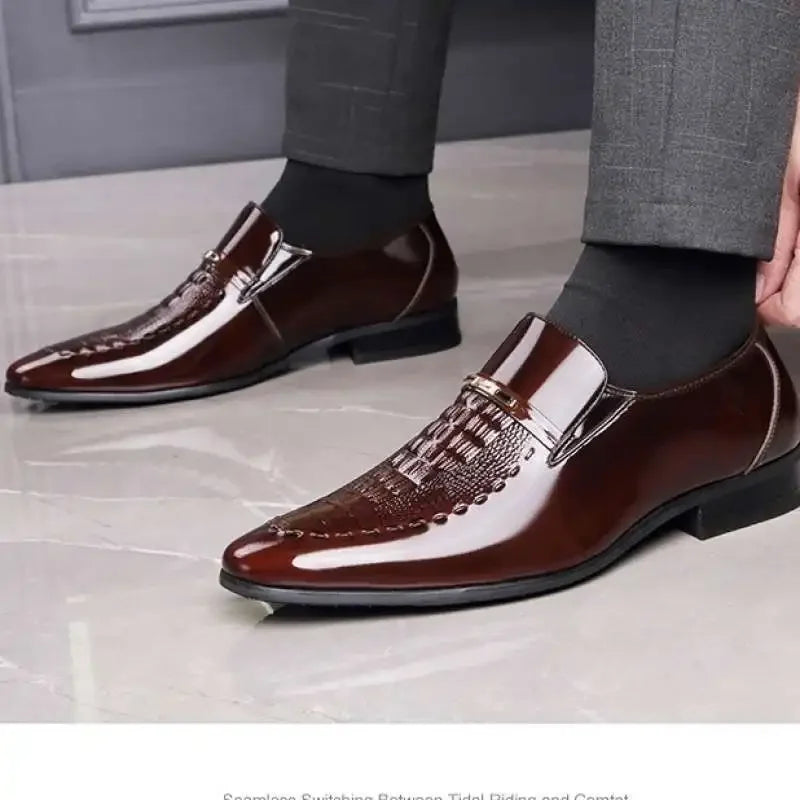 Herren Leder Lackleder Business Schuhe