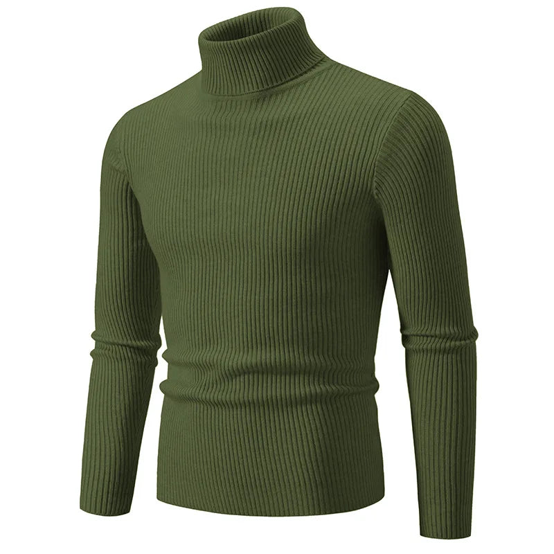 Herren Rollkragenpullover lässiger All-Match Strickpullover
