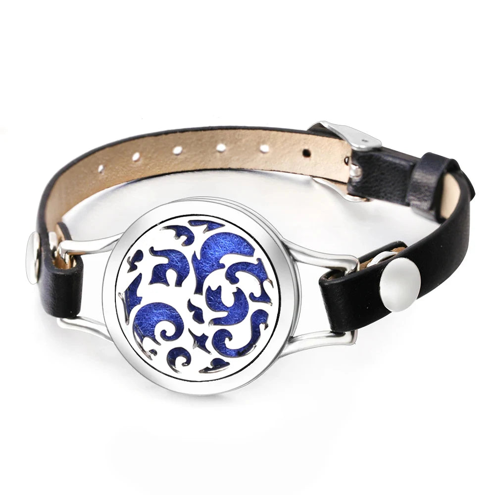 Duftarmband Ätherisches Öl Parfüm Diffusor Medaillons Leder Armband