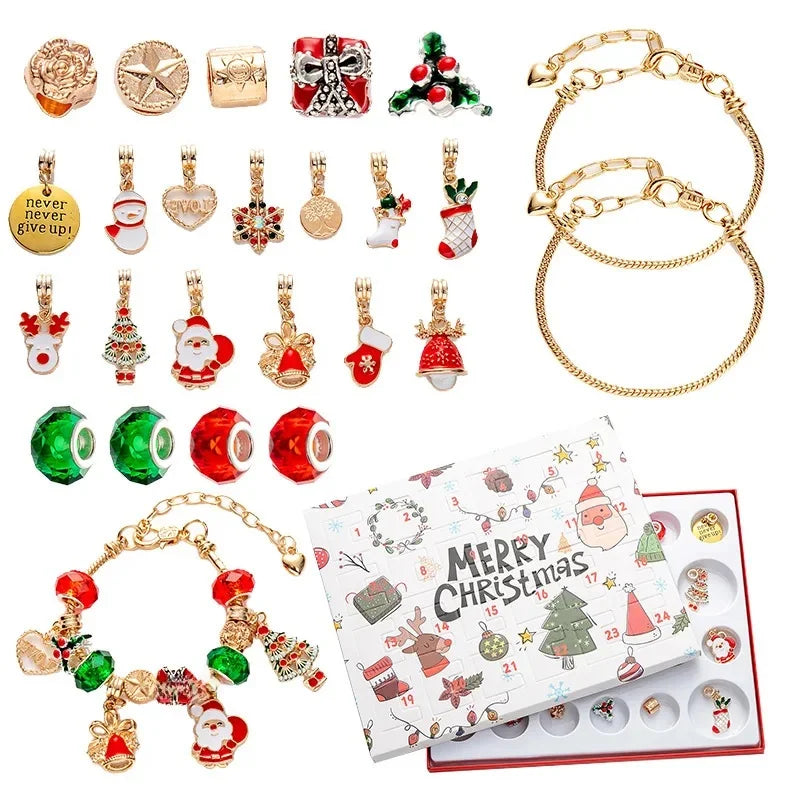 Christmas decorations Advent calendar 24-day countdown to the Christmas calendar Trendy jewelry set