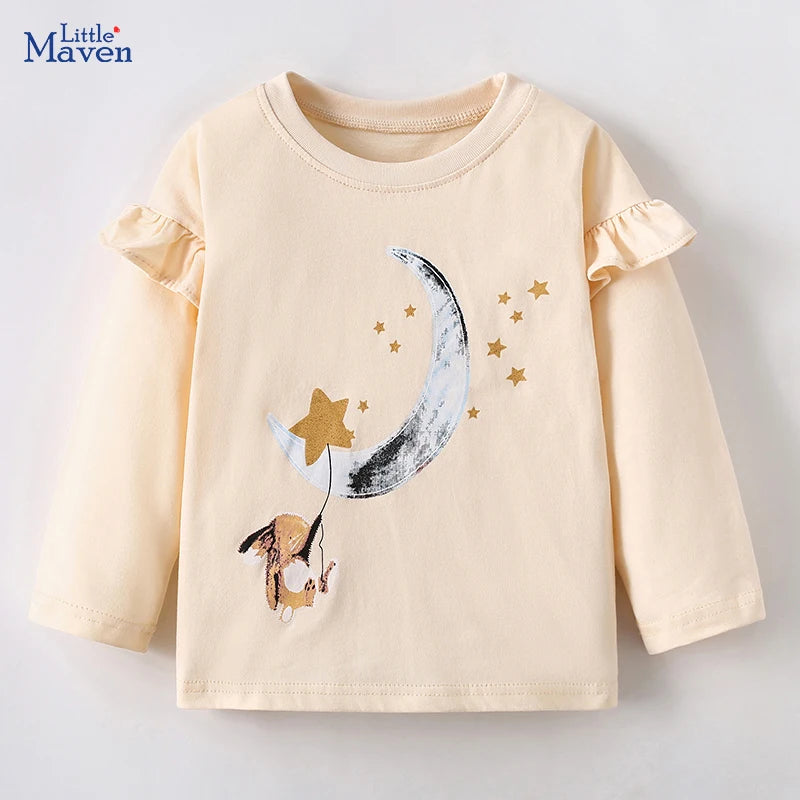 Little Maven Baby Mädchen Oberteil Top Cartoon Mond