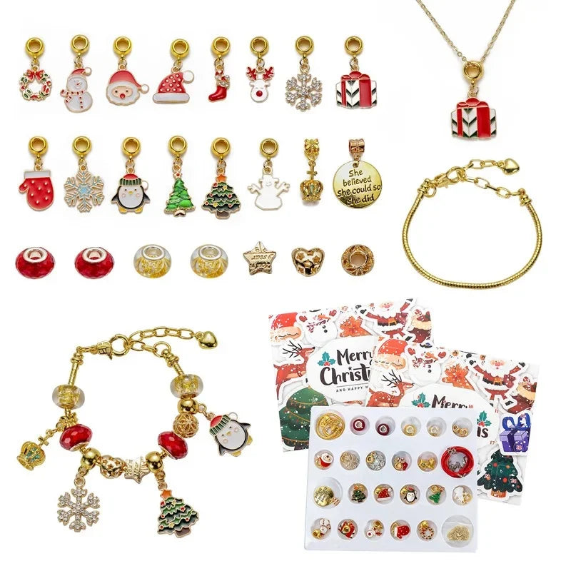 Christmas decorations Advent calendar 24-day countdown to the Christmas calendar Trendy jewelry set