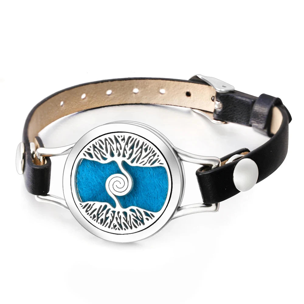 Duftarmband Ätherisches Öl Parfüm Diffusor Medaillons Leder Armband