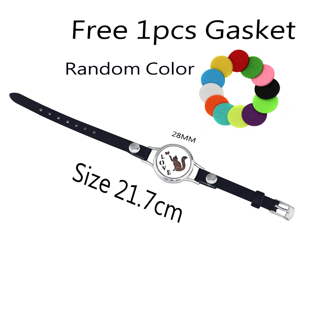 Duftarmband Ätherisches Öl Parfüm Diffusor Medaillons Leder Armband