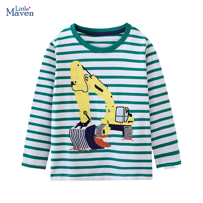 Little Maven Baby Jungen Oberteil Top Cartoon Bagger