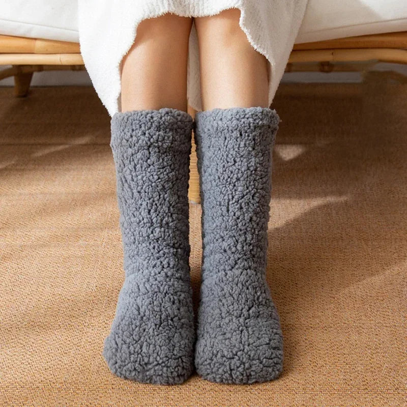 Damen dicke warme Fleece Anti-Rutsch Socken