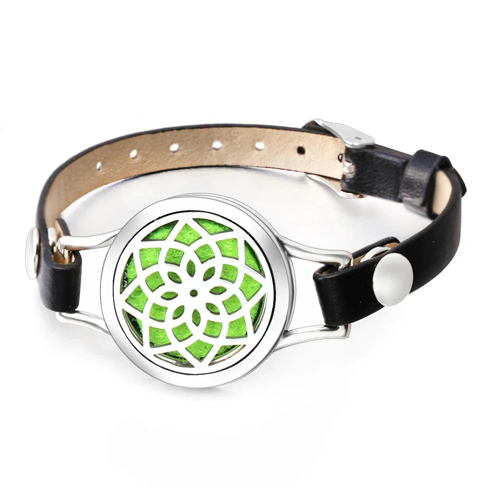 Duftarmband Ätherisches Öl Parfüm Diffusor Medaillons Leder Armband