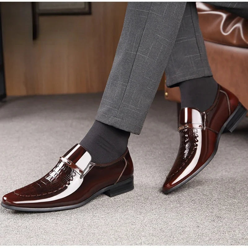 Herren Leder Lackleder Business Schuhe