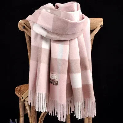 Winter Luxury Brand Tippet Scarf for Women Plaid Scarves Warm British Style 190*70cm