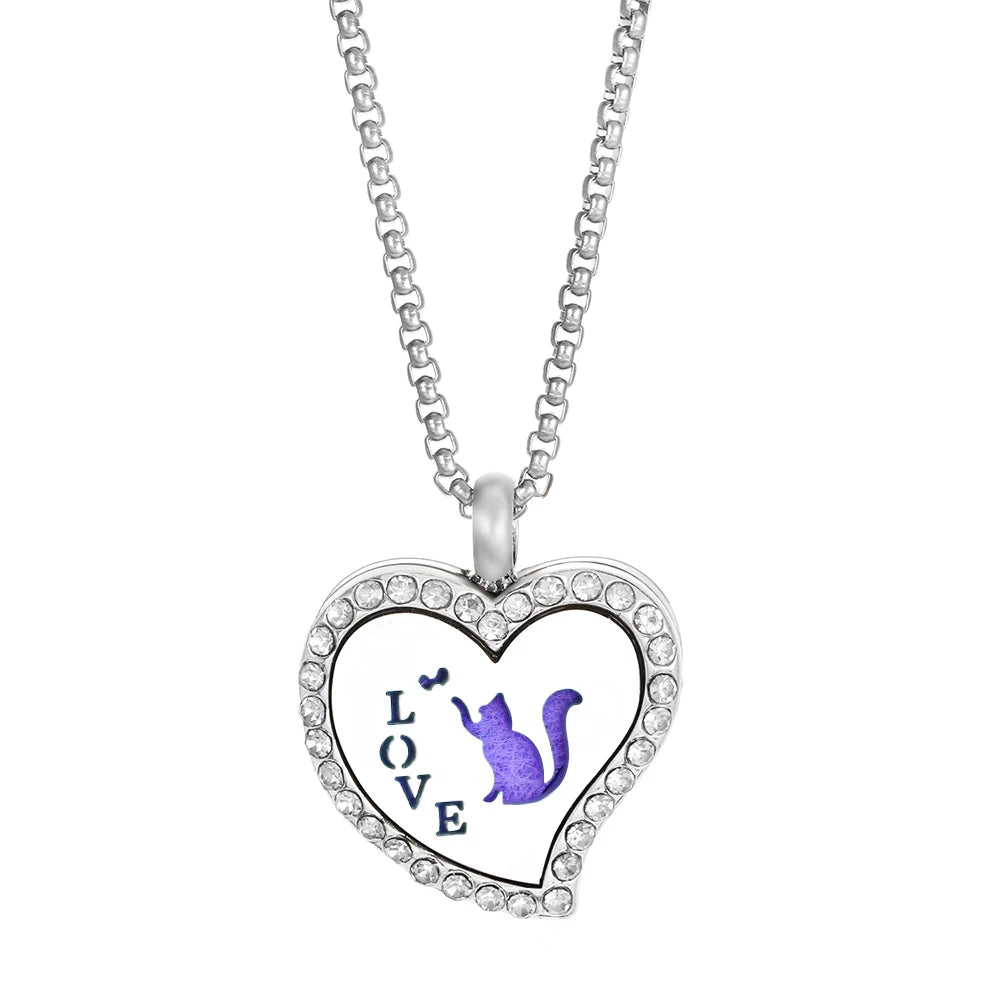 Duftschmuck Anhänger Herzförmig Aroma Therapie Parfüm Medaillon Diffusor Halskette