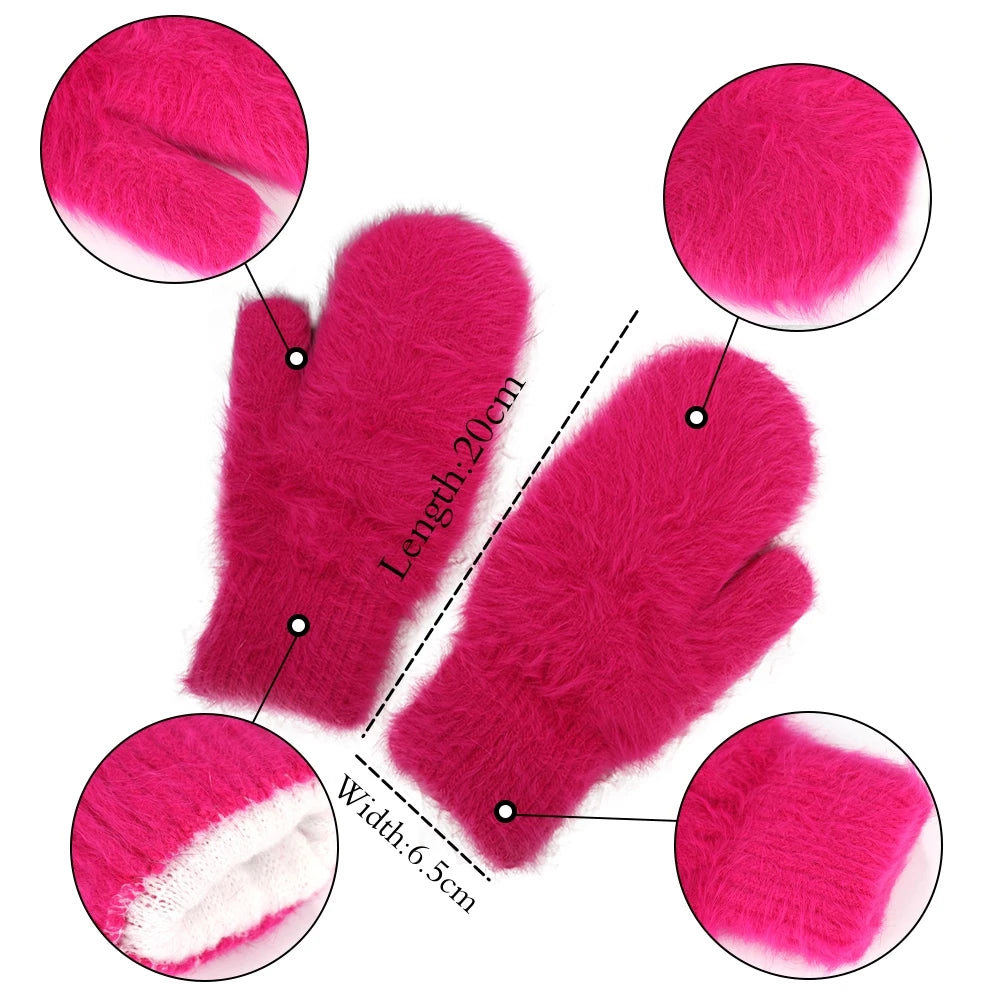 Women's Winter Gloves Cashmere Feeling Mittens