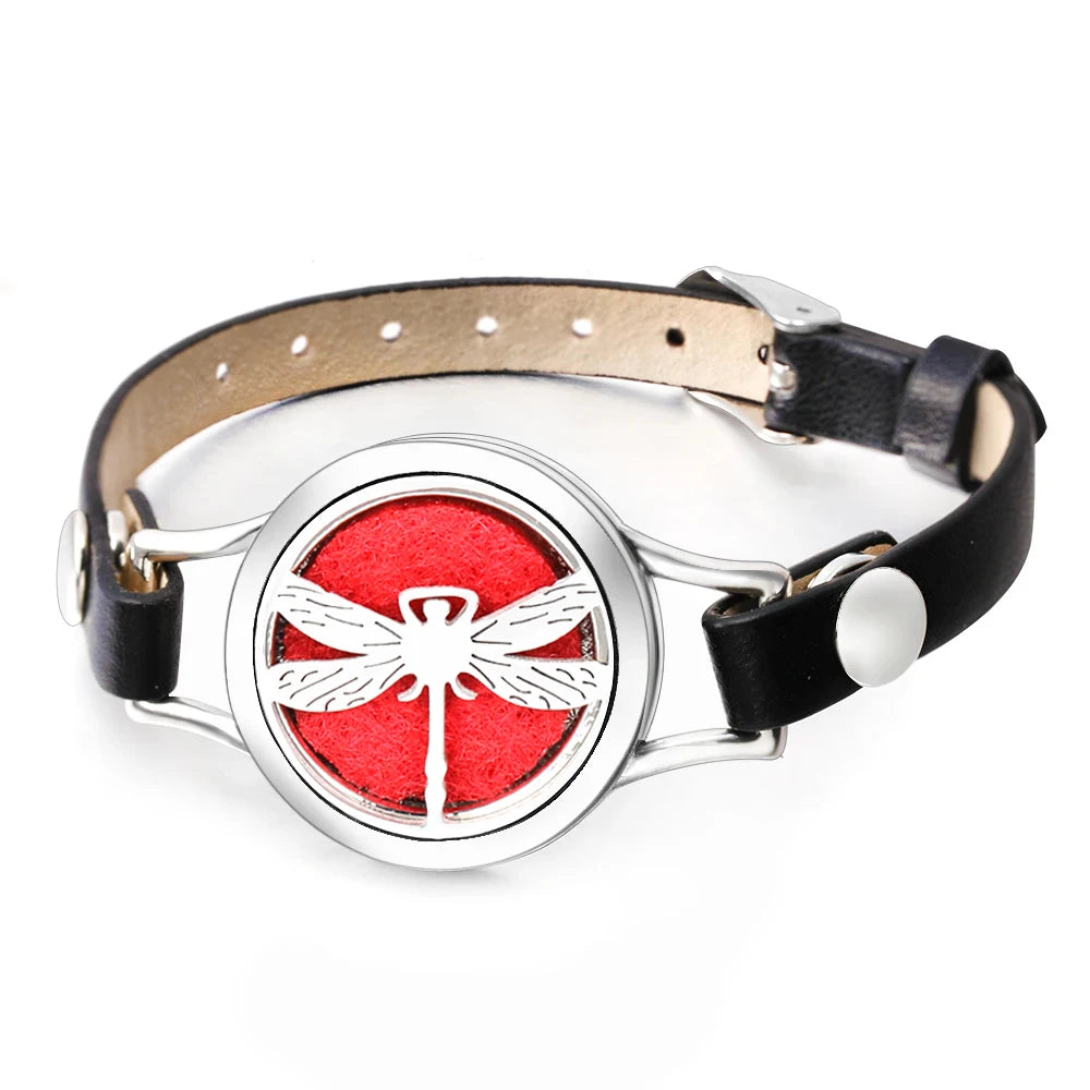 Duftarmband Ätherisches Öl Parfüm Diffusor Medaillons Leder Armband