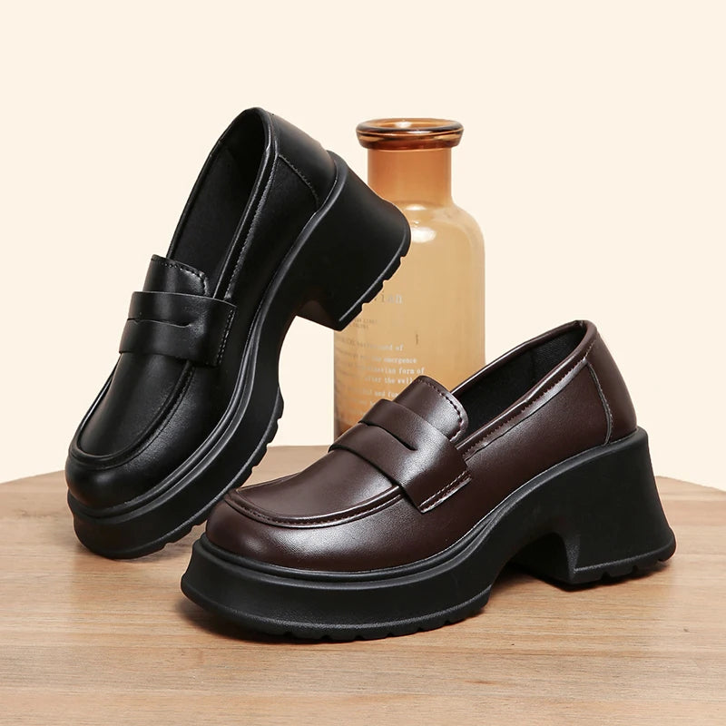 Damen Slip On Plateau Mary Jane Schuhe, japanische Jk-Uniform, Lolita-Schuhe, britischen Stil