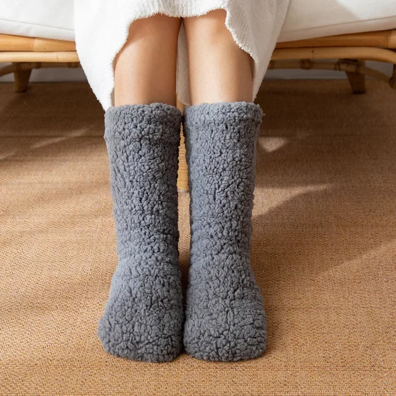 Damen dicke warme Fleece Anti-Rutsch Socken