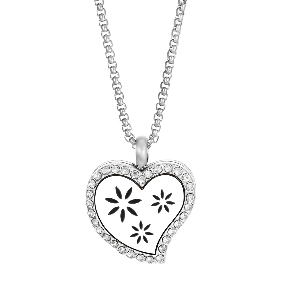 Duftschmuck Anhänger Herzförmig Aroma Therapie Parfüm Medaillon Diffusor Halskette