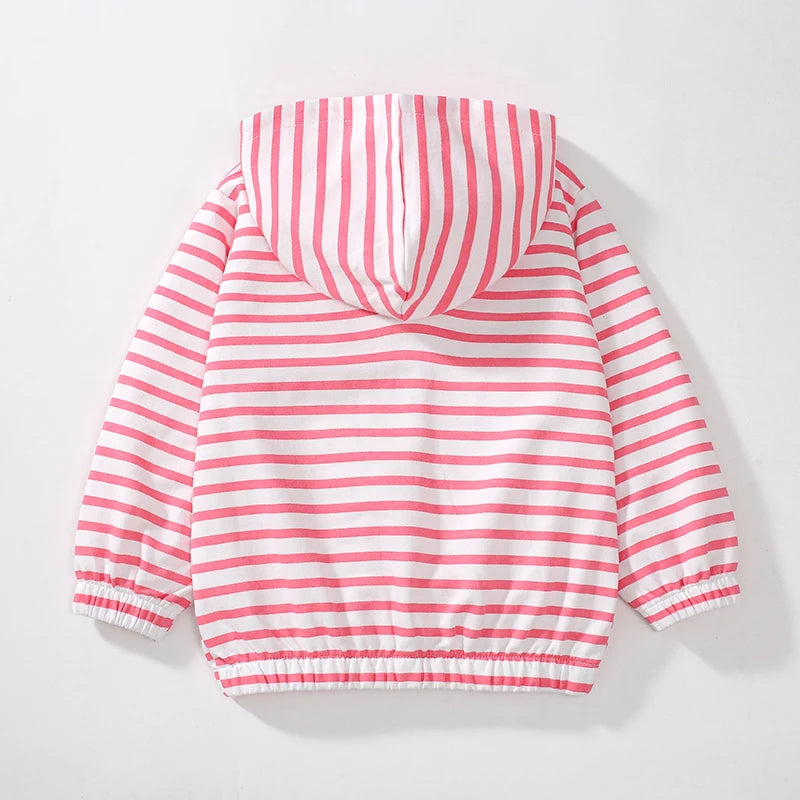 Little Maven Baby Mädchen Baumwolle Jacke mit Kapuze Stickerei Cartoon Erdbeere
