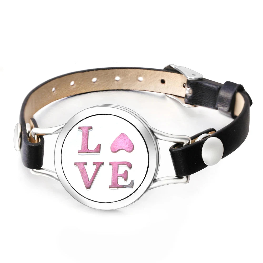 Duftarmband Ätherisches Öl Parfüm Diffusor Medaillons Leder Armband