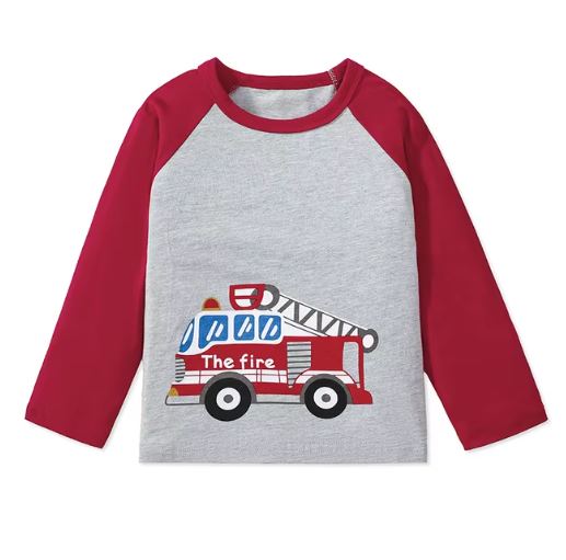 Little Maven Baby Jungen Top Cartoon Fahrzeuge