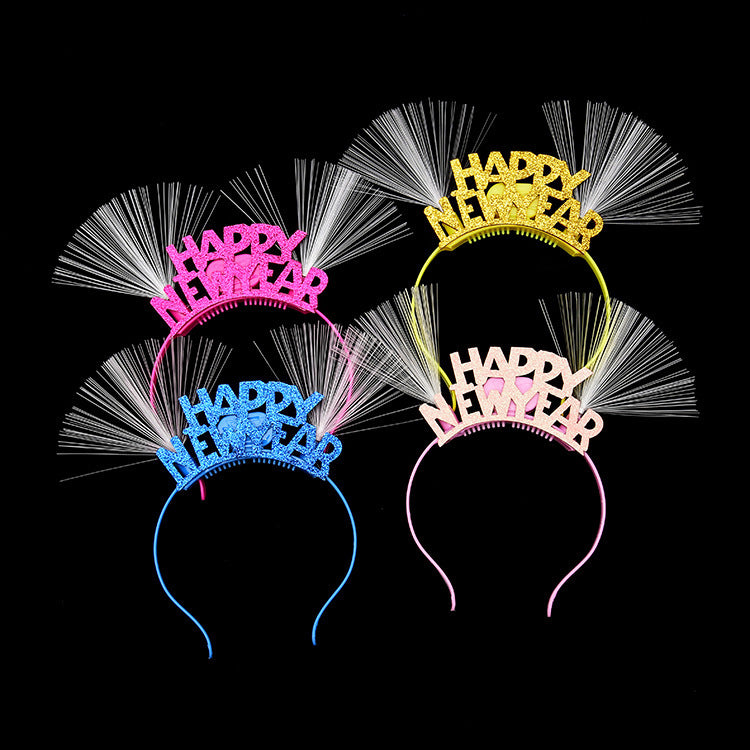 Kinder Leuchtendes Faser-Haarreifen „Happy New Year"