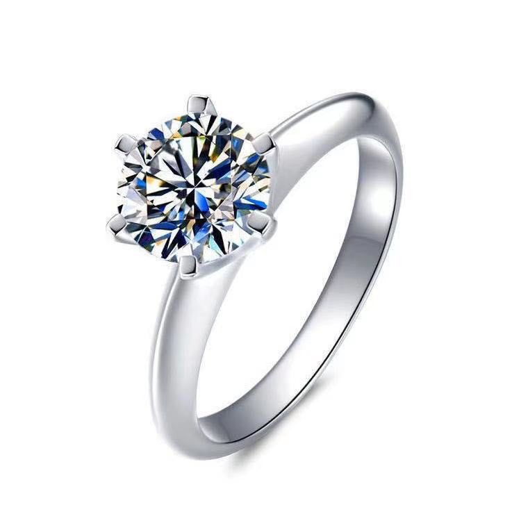 18 karätiger Gold Moissanit Diamantring