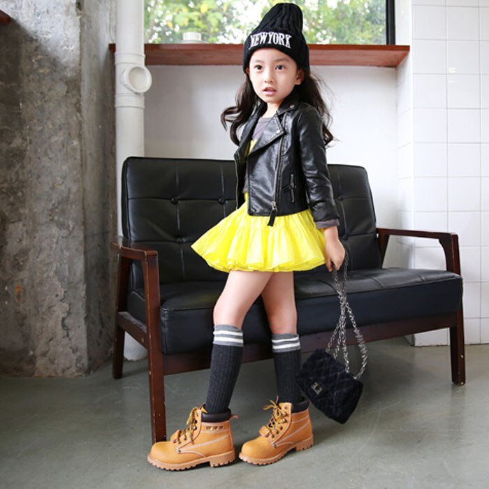 Love Bedruckte PU-Leder Mädchen Revers Kurzjacke - Amazing Mall