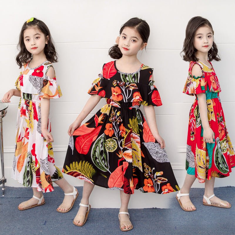 Mädchen Rayon-Seidendruckkleid - Amazing Mall