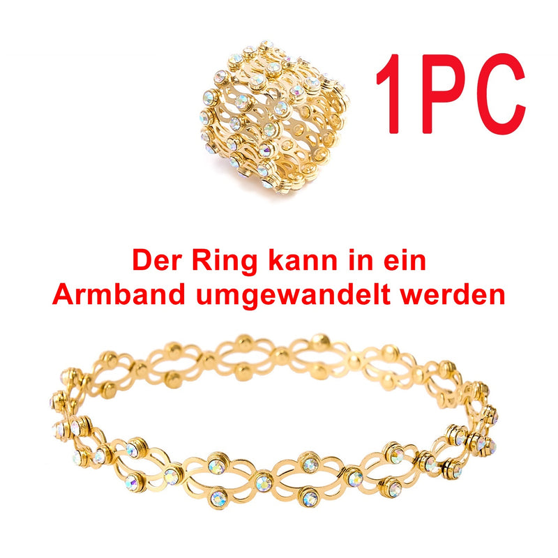 Modisches verformbares Kupferarmband mit einziehbarem Ring