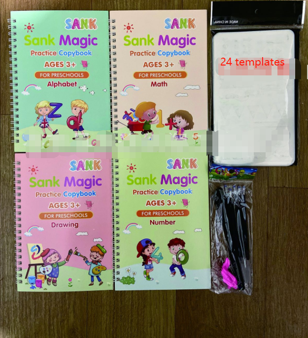 Magic Book, Vorschule Übungs Schreibheft mit hartem Stift und Rillen ENGLISCH o. SPANISCH