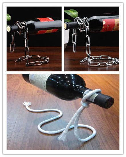 Weinflaschenhalter Abgehängtes Stahldraht-Weinregal Metallketten Handwerk Heimdeko