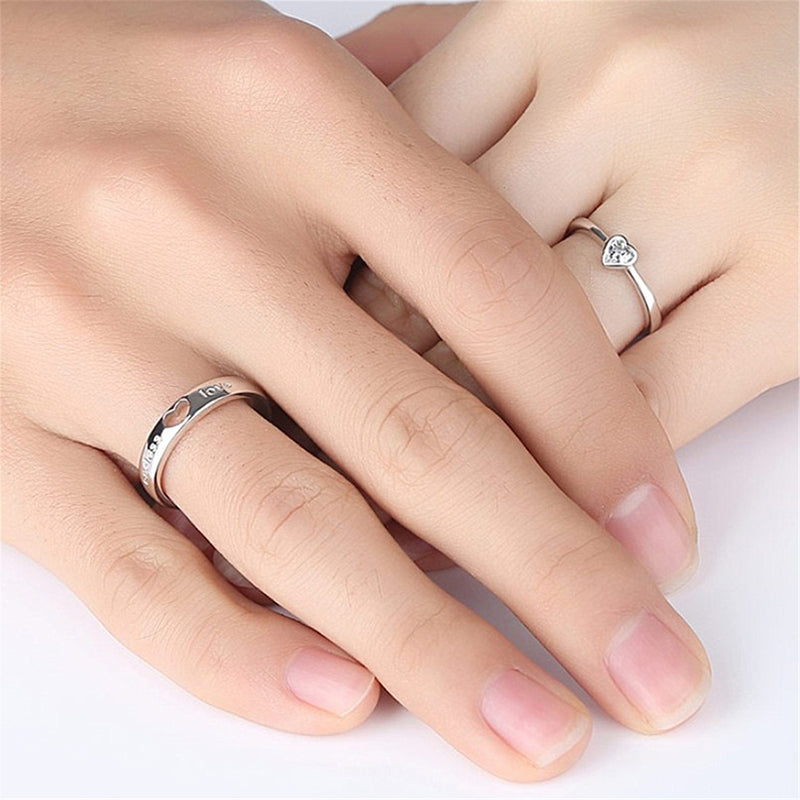 Herz-zu-Herz-Liebe Ringe für Herren und Damen, Schmuck für Paare