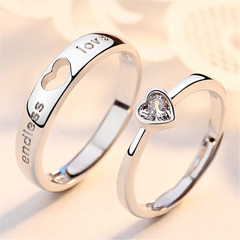 Herz-zu-Herz-Liebe Ringe für Herren und Damen, Schmuck für Paare