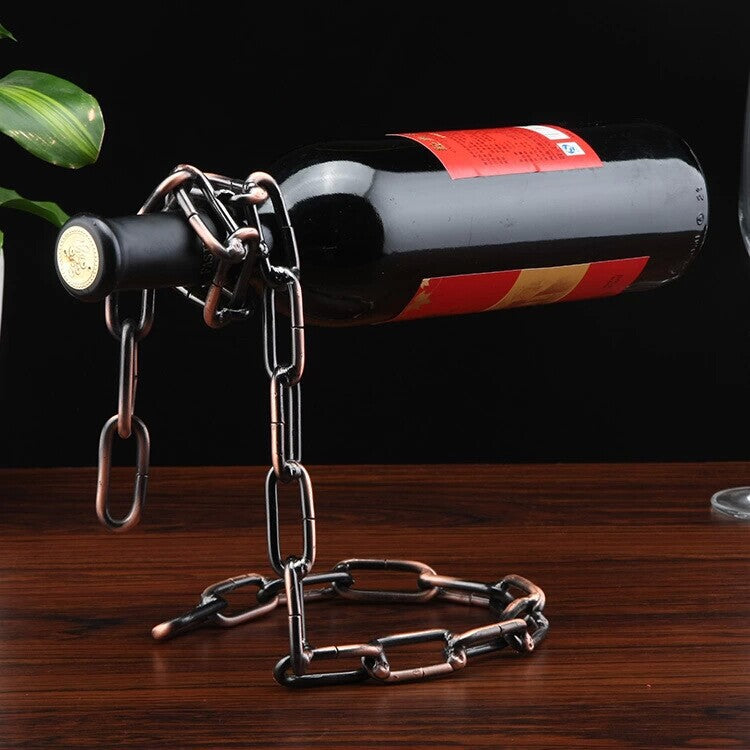Weinflaschenhalter Abgehängtes Stahldraht-Weinregal Metallketten Handwerk Heimdeko