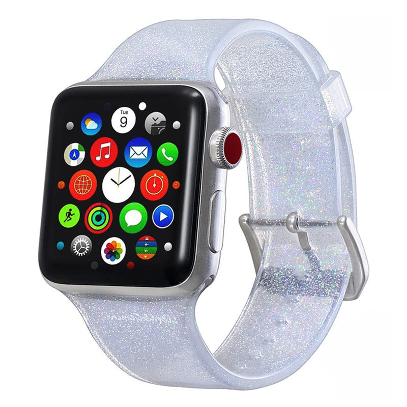 Smartwatch Strip aus Silikon und Glitzer Uhrenarmband