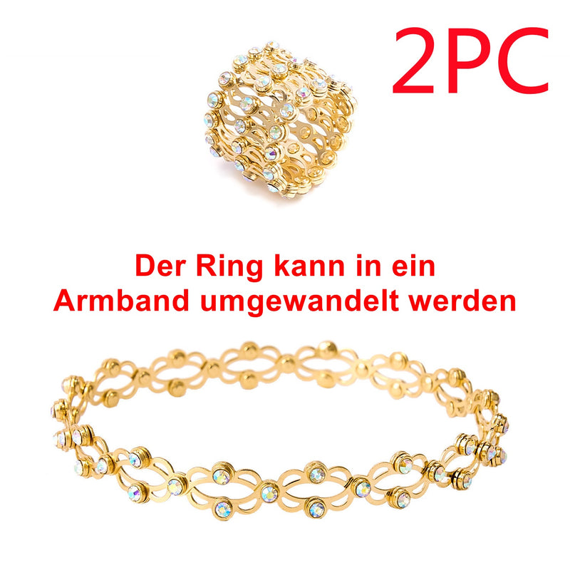 Modisches verformbares Kupferarmband mit einziehbarem Ring