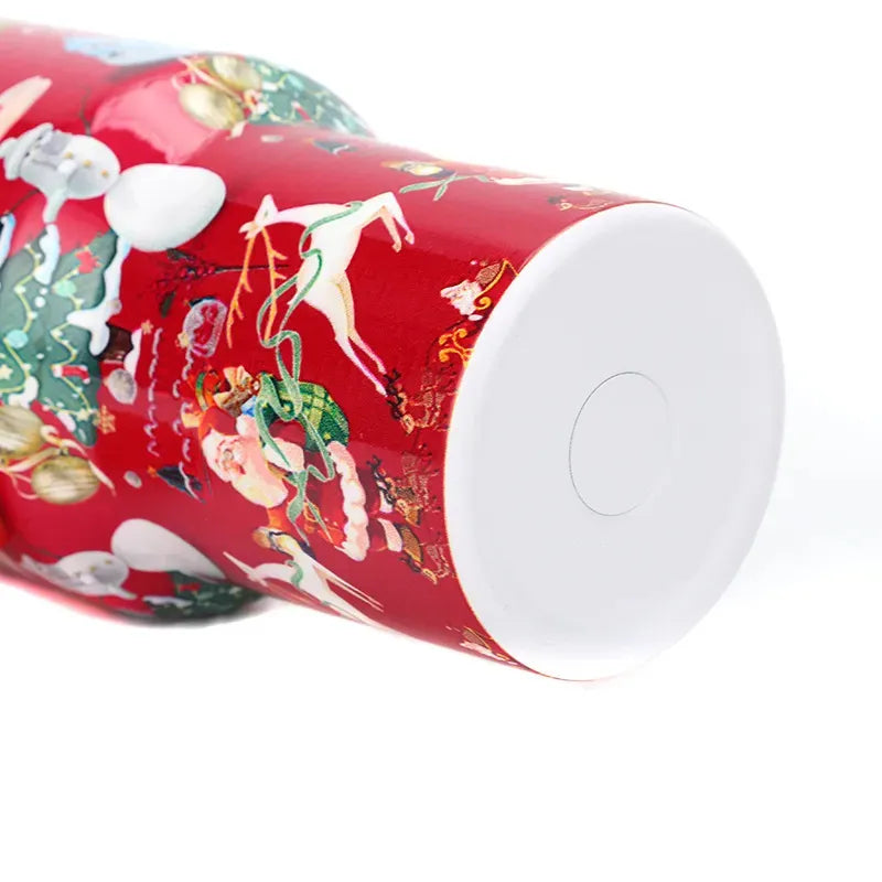 Weihnachts Edelstahl Vakuum Thermobecher mit Griff 1200ml