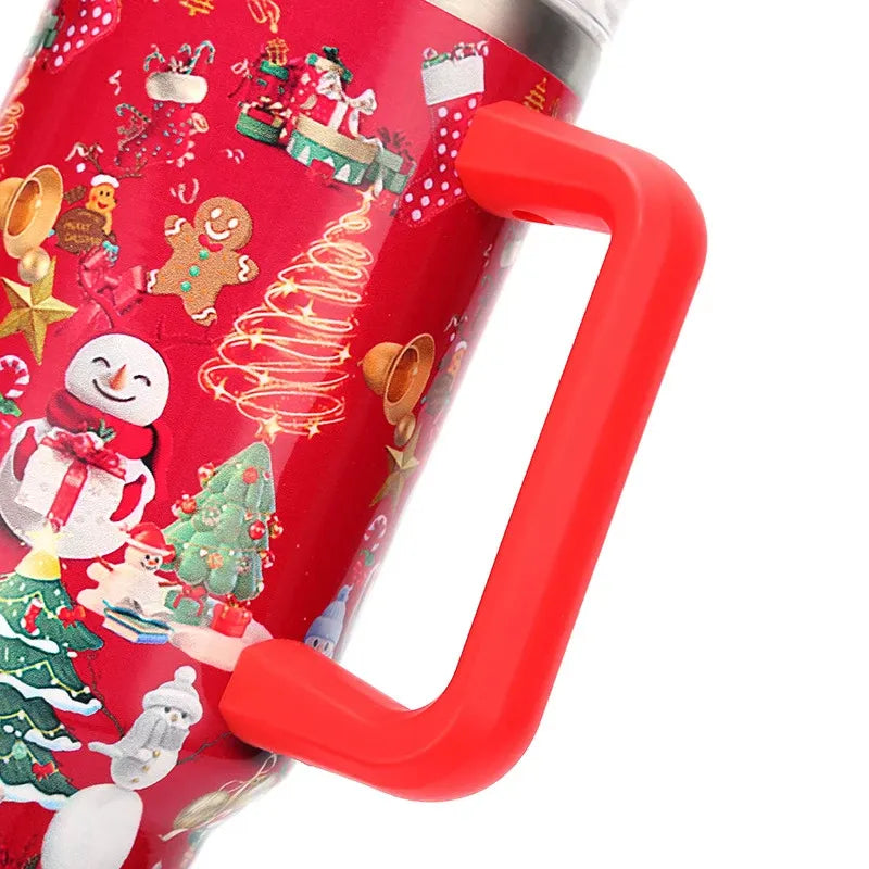 Weihnachts Edelstahl Vakuum Thermobecher mit Griff 1200ml