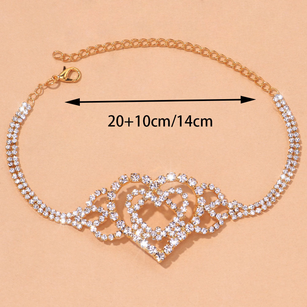 Strass Fußkettchen Schmuck Liebe