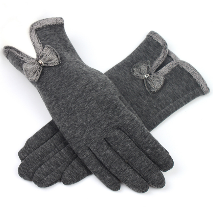 Damen Herbst Winter Samt Kaschmir Baumwolle Handschuhe, Touchscreen