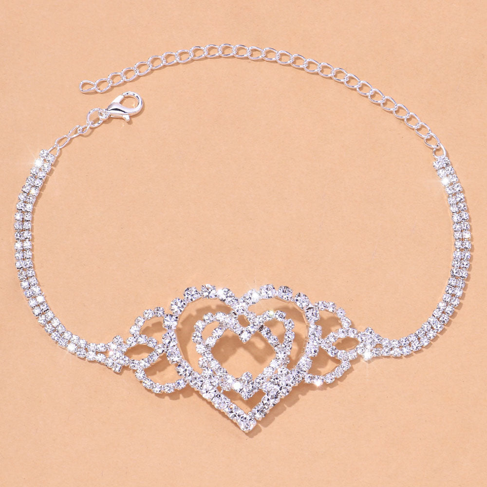 Strass Fußkettchen Schmuck Liebe