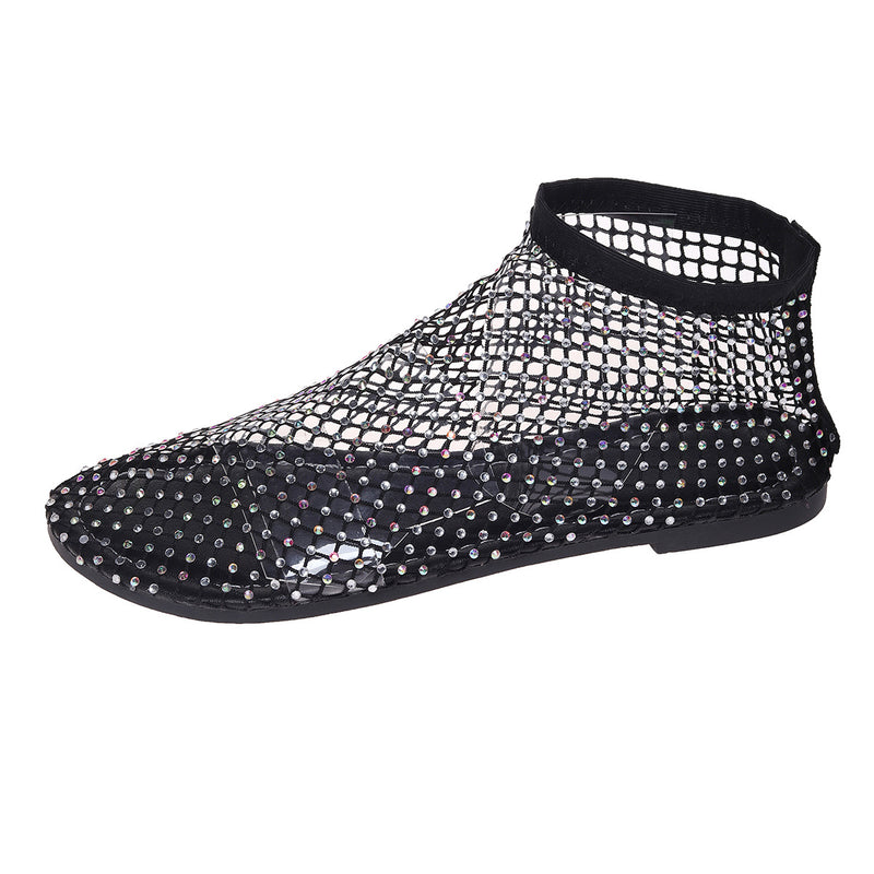 Damen Leder coole Sandalen aus Mesh-Spitze